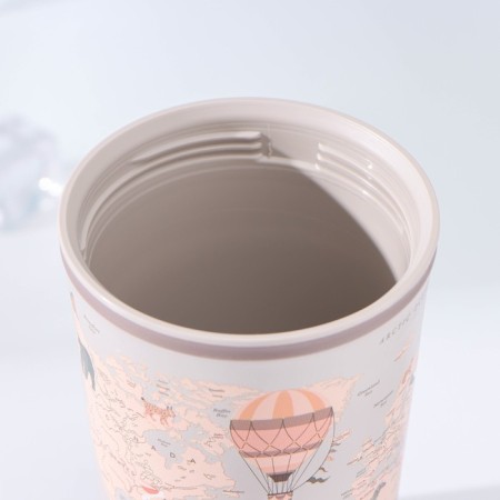 Thermal tuning with a lid with a valve "Card", 350 ml, 8.6 × 8.6 × 15.5 cm, light-beige color-4