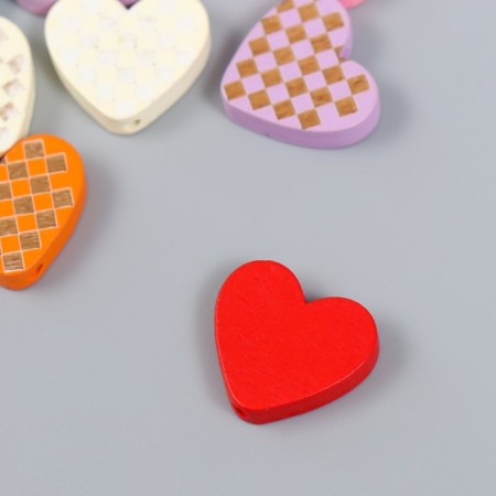 A set of beads for creativity wood "heart in the cell" set 10 pcs 2x2x0.5 cm-2