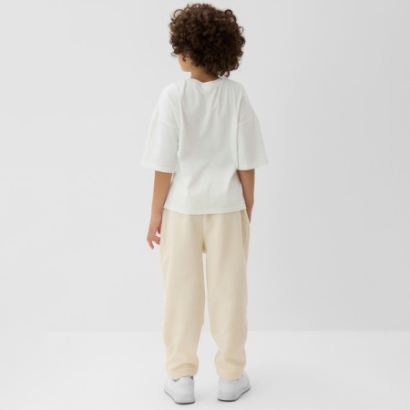 Children's pants Minaku: Fleece Soft, beige color, height 122 cm-2