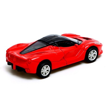 Metal machine "Supercar", inertial, scale 1:43, red color-2