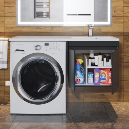 Tumbling for the washing machine Uperwood Magenta, 50 cm, suspended, black, with doors-8