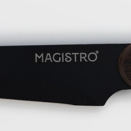 Knife for vegetables kitchen Magistro Dark Wood, blade length 10.2 cm-3