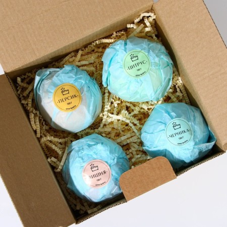 Gift set of cosmetics "Sweet moments", bathtub bombs 4 x 130 g, Beauty Fox-8