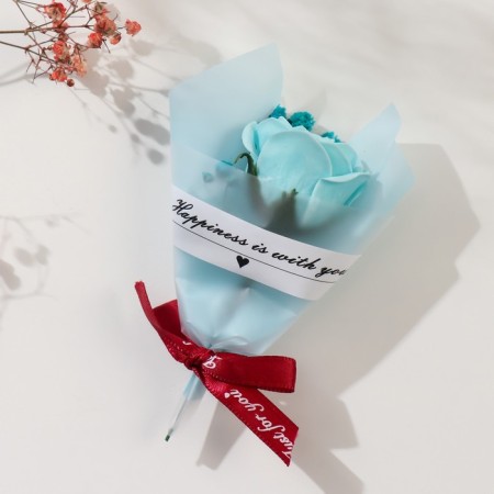 Mini-tube of soap petals "Blue rose with dried flowers" 10x7 cm