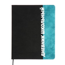 The universal diary for grades 1-11 font, firm cover of artificial leather, lies, 48 ​​sheets, black and turquoise