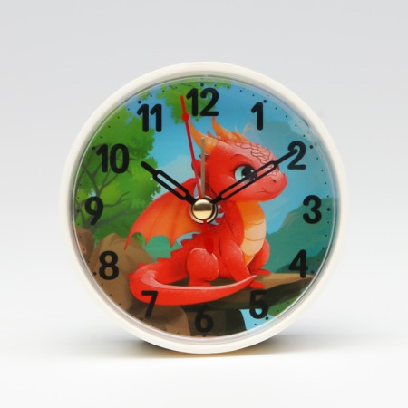 Clock - alarm clock "Dragon", discrete move, dial d -8 cm, 9.5 x 9.5 cm, aa-4