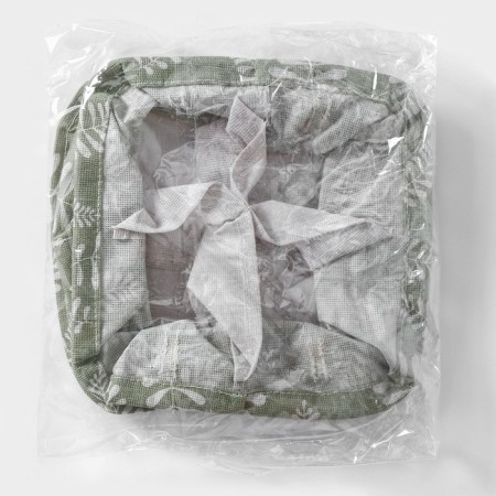 Organizer for linen of the share Leaves, 4 cells, 20 × 20 × 11 cm, green color-7