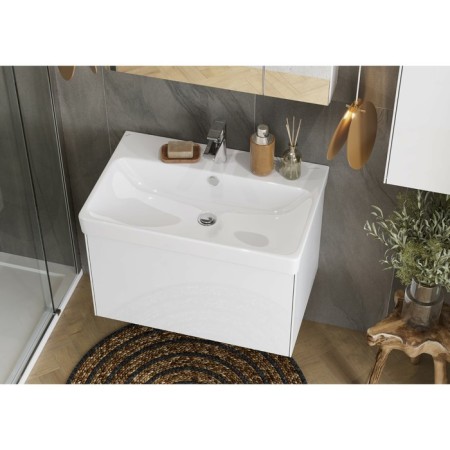 Tumbling under the Aquaton Asti sink, 70 cm, white gloss color, white matte-3