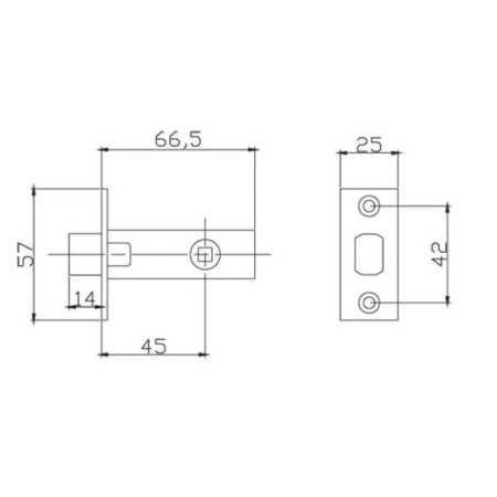 Latch Renz L 5-45 Plastic SN, color nickel matte-1