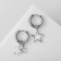 Earrings with the removable element "Transformer" stars, white color in silver