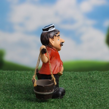 Garden figure "Grandpa with buckets" 20x7x19cm-6