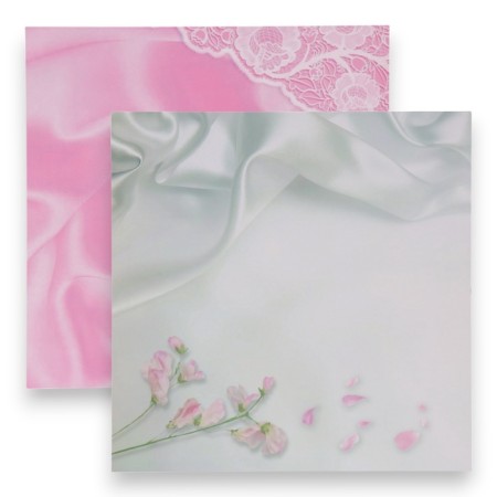 Photophone bilateral cardboard density 350 g "silk, lace and flowers" 50x50 cm