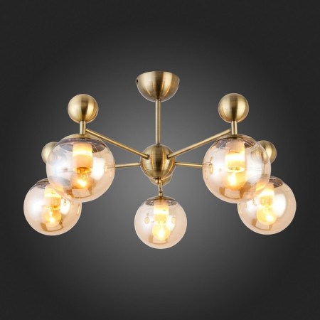 Ceiling EVOLUCE lamp. Sle106302-05. Pechio. 5x60 watts, E27, 63x63x34 cm, bronze color-2
