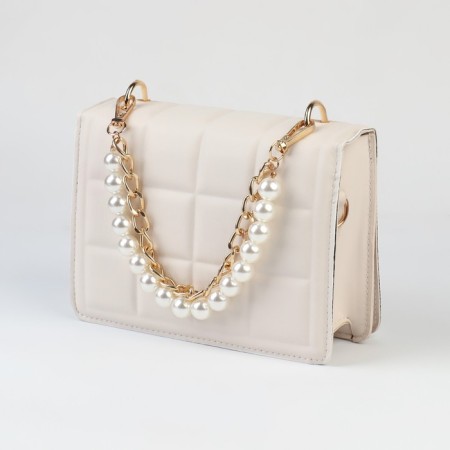 A chain for a bag, with pearls, d = 14 mm, 2.3 × 16 × 11.5 mm, 30 cm, gold color-2