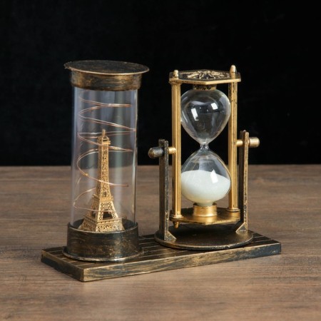 Sanding clock "Sights of France", souvenir, with backlight, 15.5 x 6.5 x 16 cm