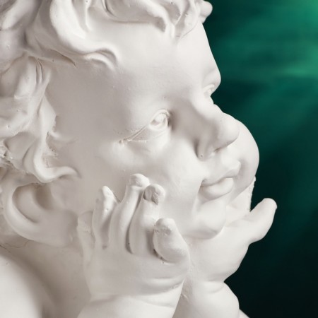 Figure "Angel on the ball" Big white 26x27x64cm-6