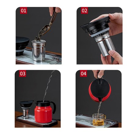 Thermos-coffeery, 1 l, with a strain, retains heat up to 12 hours, red-7