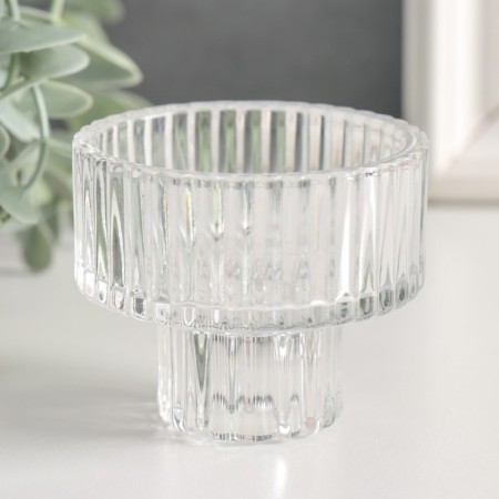 Glass "Cake" double-sided transparent d-2 and 5 cm 6.2x6.2x5 cm-2