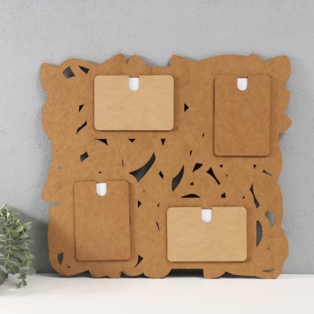 Photo frame LHDF "Leaves" 46x51 in 4 photos 10x15 cm, col. White oak (plastic screen)-2