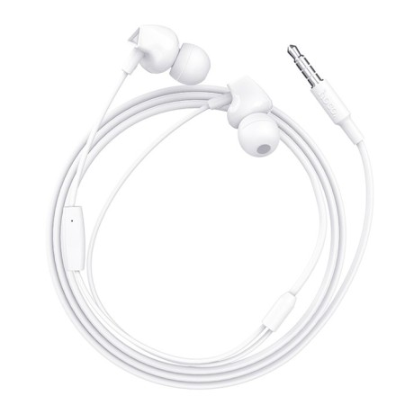 Hoco M60 headphones, wired, vacuum, microphone, jack 3.5 mm, 1.2 m, white-2