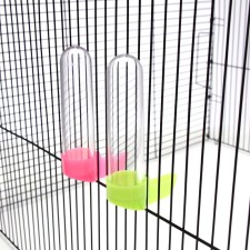 A set of 2 bird drinkers, 80 ml, 15 x 8 cm, a mix of flowers