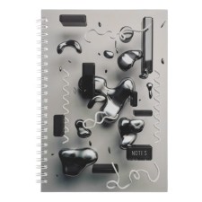 Notebook A5, AbstRaction, 80 sheets, in a cage on a crest, a solid cover, Soft-Tach lamination, title sheet, internal block 70