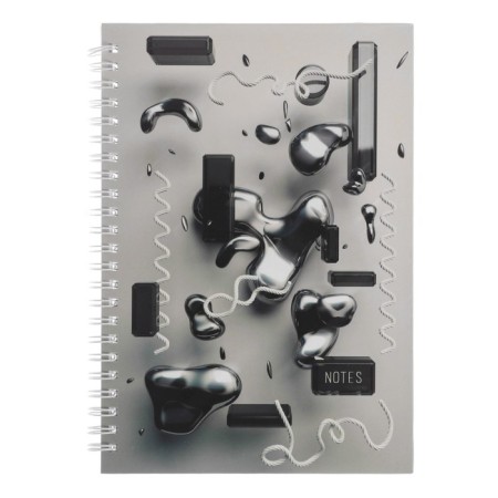Notebook A5, AbstRaction, 80 sheets, in a cage on a crest, a solid cover, Soft-Tach lamination, title sheet, internal block 70