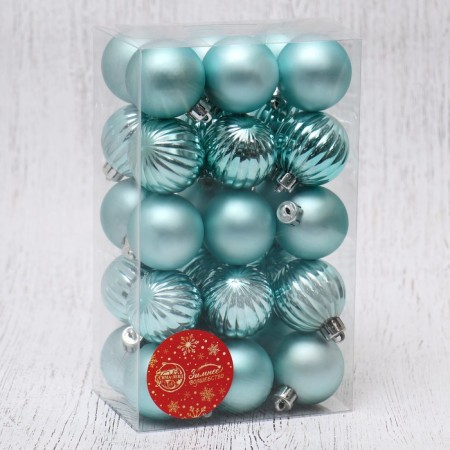 Set of balls plastic D-4 cm, 30 pcs "Nicole strips" green-1