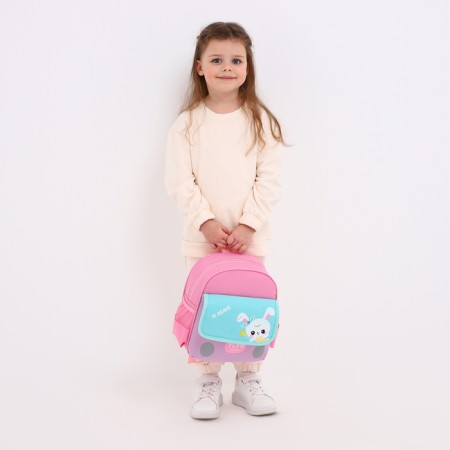 Baby backpack on lightning, 3 outer pockets, pink color-5