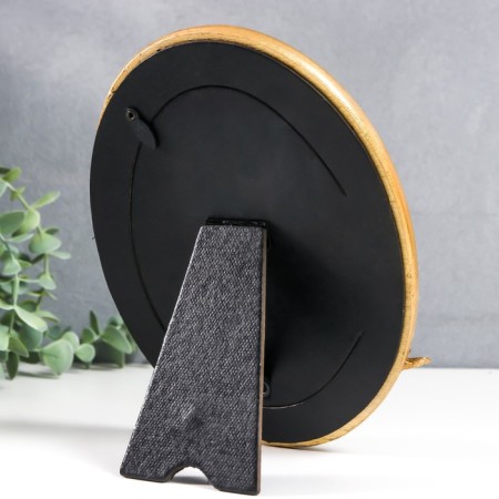Photo frame Polystone 10x15 cm Oval "Golden Bird and Roses" gold 20x15.5 cm-2