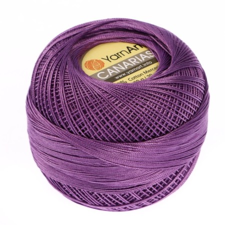 The yarn "Canarias" is 100% Merceris. cotton 203m/20g (6309 lilac)-1