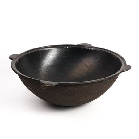 Cast iron cauldron, 22 l, round bottom, aluminum cover-1