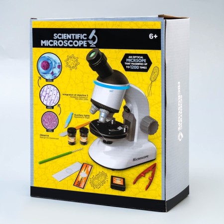 Microscope "Young scientist" multiplicity to x1200, yellow, backlight-7