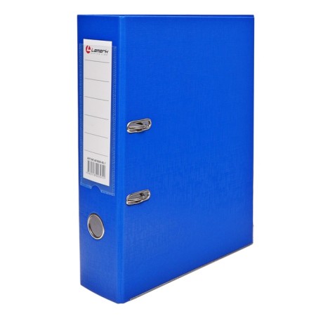 A4, 75 mm registrar, calligrata, PVC, embossing "Len", metal edging, pocket for a spine, collected, blue, mix-2