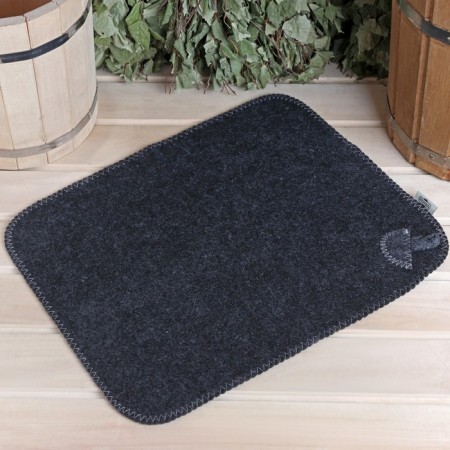Set for a bath of 5 items (briefcase, hat, slippers "Director of the bath", mittens, rug) gray-3