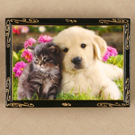 Casket "Animals", 10 × 14 cm, lacquer miniature, mix-7