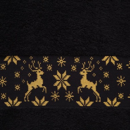 Tmachry Lovelife towel "Deer", 30x60 cm, black color-1