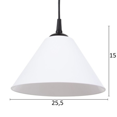 Susage "cone" 1x15W E27 Model: BR 00273 Black/White 25x25x15cm-3