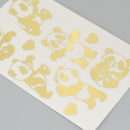 Stickers (stickers) "Panda" 10x15 cm, color gold, 5-309-1
