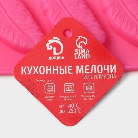 Form for decorations of the share "Decor. Feather ", silicone, 29 × 16 × 1.5 cm, 12 cells, color mix-6