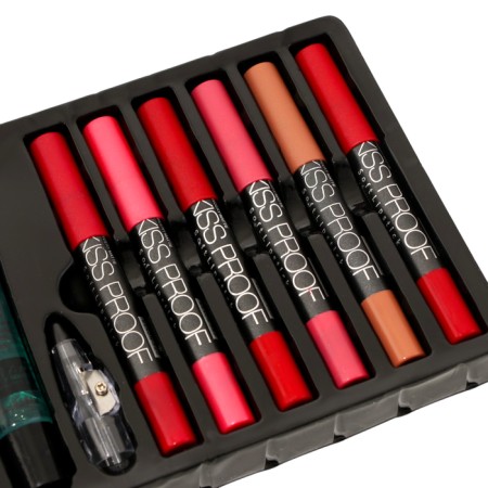 A set of 6 waterproof pencils+lip oil+sharpener-2