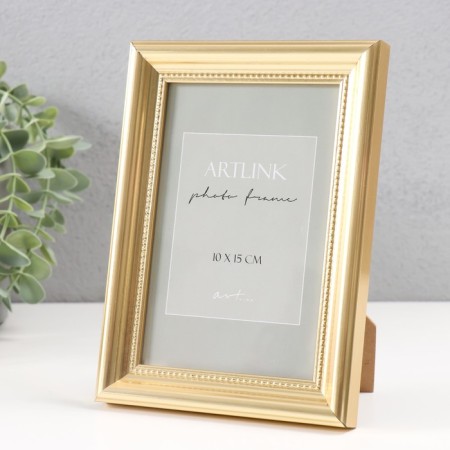 Photo frame Plastic "Gala" 10x15 cm, gold (plastic screen)-1