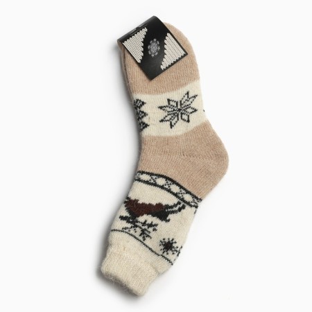 Women's socks “Deer”, beige color, size 23-2