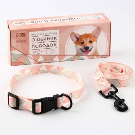 Set "Rombs", fastener - fastx, leash 2 m and collar 28-46 cm-7