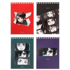 Блокнот А6 60 листов в клетку MESHU "Kawaii", матовая ламинация, выборочный УФ-лак