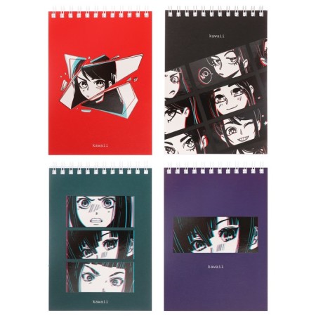 Notepad A6 60 sheets in the Meshu "Kawaii" cage, matte lamination, selective UV-lace