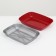 Rounded toilet with a mesh of 33.5 x 25 x 6 cm, gray/burgundy