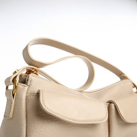 Female bag Textura, average size, beige color-6
