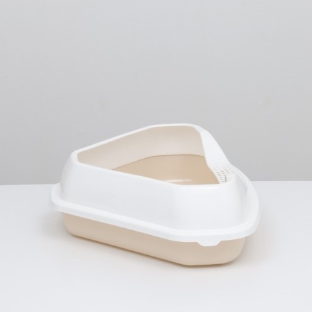 A corner toilet with a frame, 55.5 x 41.5 x 15 cm, beige-1