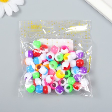 Beads for creativity plastic "Two -color barrel" Color 30 g 1x1.2x1.2 cm-3